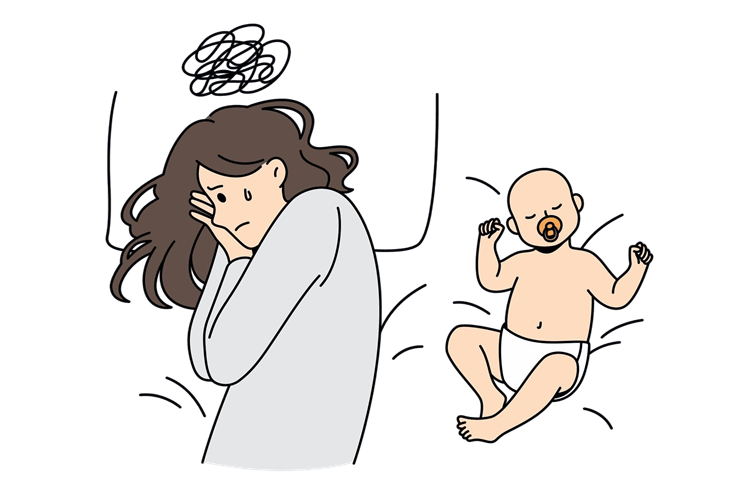 אמא תשושה ולידה תינוק ישן